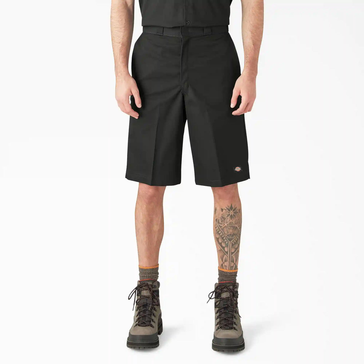 Loose Fit Flat Front Work Shorts, 13"