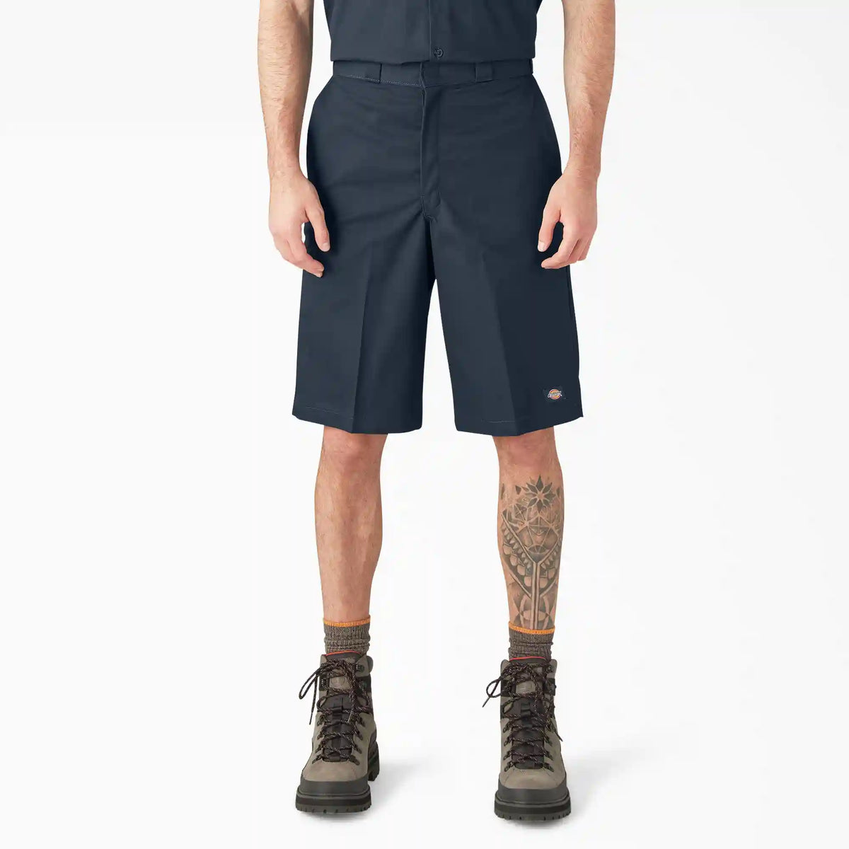 Loose Fit Flat Front Work Shorts, 13"